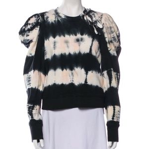 Ulla Johnson Tie Dye Print Crew Neck Sweatshirt